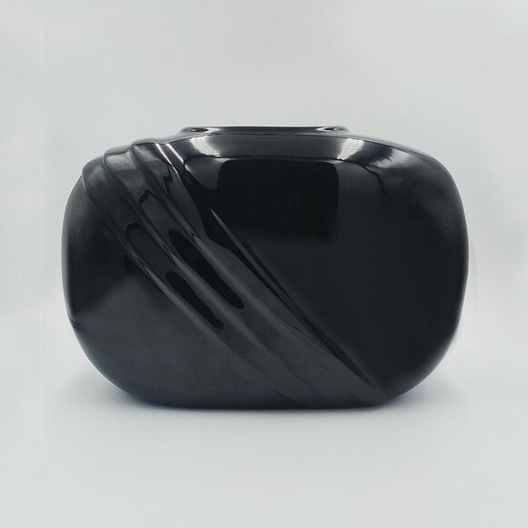 1980s Gorgeous Black Vase by Haeger in Ceramic. Made in Usa - Picture 3 of 7